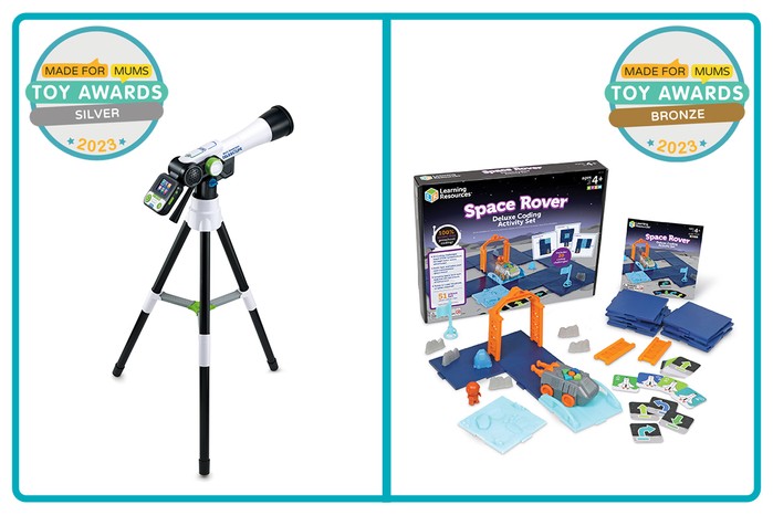 MadeForMums Toy Awards Silver winner LeapFrog Magic Adventures Telescope and Bronze winner Learning Resources Space Rover Deluxe Coding Activity Set