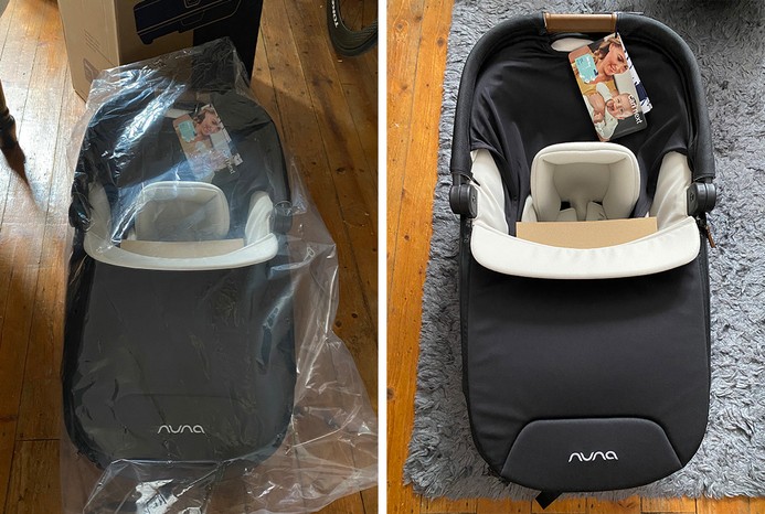 2 pictures of Nuna Cari Next car seat out of box
