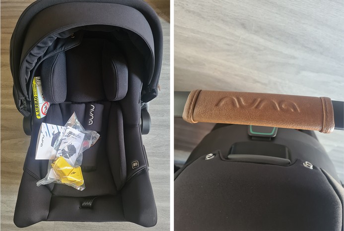 2 pictures of Nuna Pipa Urbn car seat out of the box