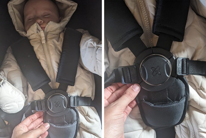 2 pictures of Silver Cross Jet 3 harness