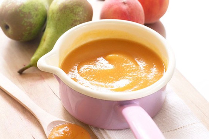 apricot, apple and pear puree with vanilla