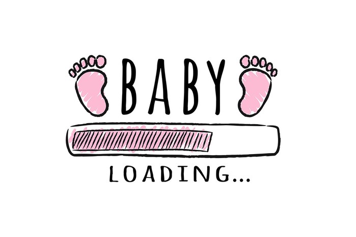 illustration saying baby loading