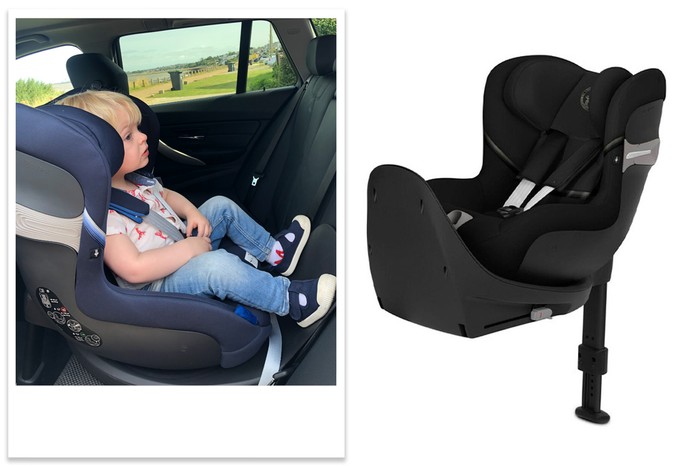 Cybex Sirona SX2 car seat being tested with a toddler