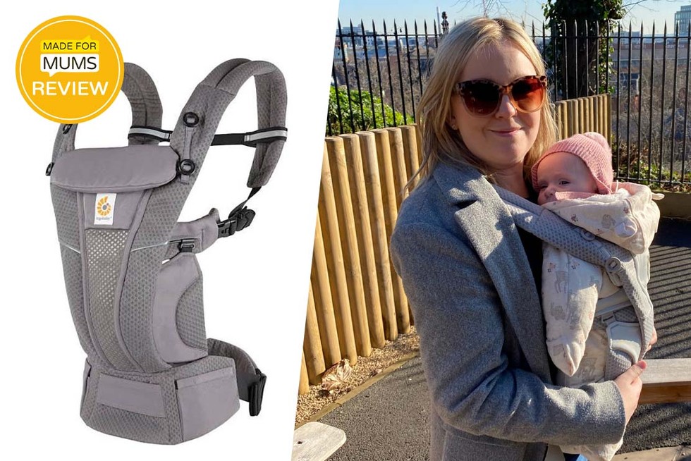 A collage of Ergobaby Omni Breeze Baby Carrier