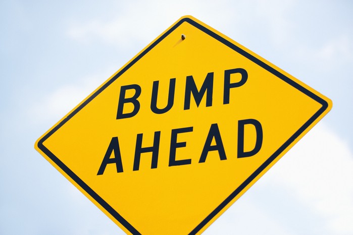 Bump ahead sign
