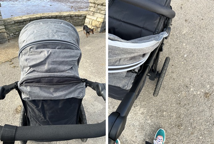 Handle and wheels on Ickle Bubba Venus pushchair