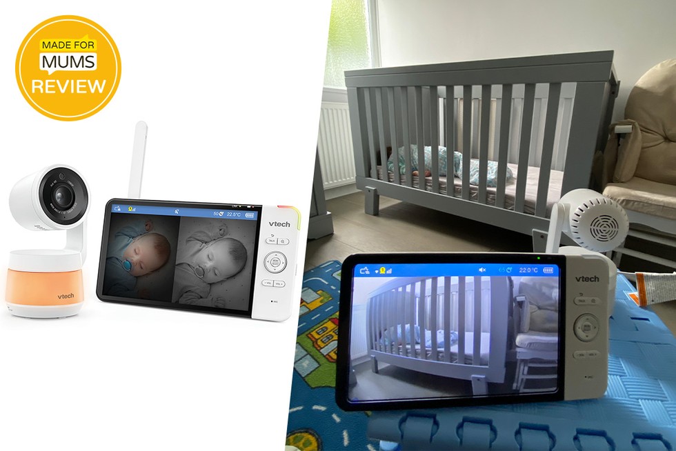 Hero image showing PR shot of VTech monitor and monitor being used in nursery