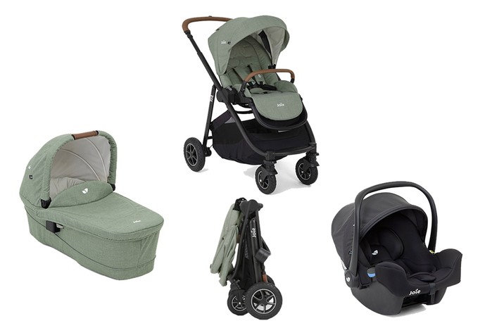 Joie Versatrax with i-Snug car seat and Ramble XL carrycot