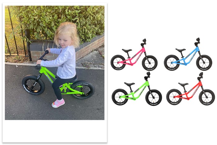 Kidvelo Rookie 12 balance bike with child tester