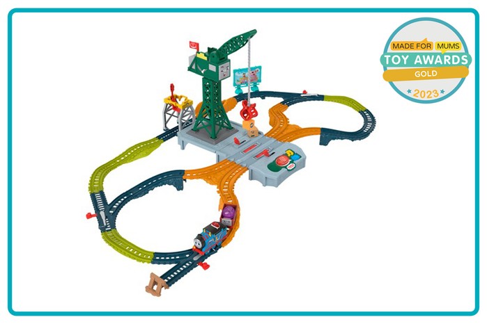 MadeForMums Toy Awards Gold Winner Fisher-Price Thomas & Friends Talking Cranky Delivery Train Set