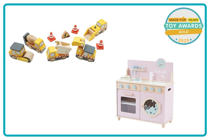 MadeForMums Toy Awards Gold winners Le Toy Van Construction Cars and My 1st years - Personalised Kitchen and Washing Machine