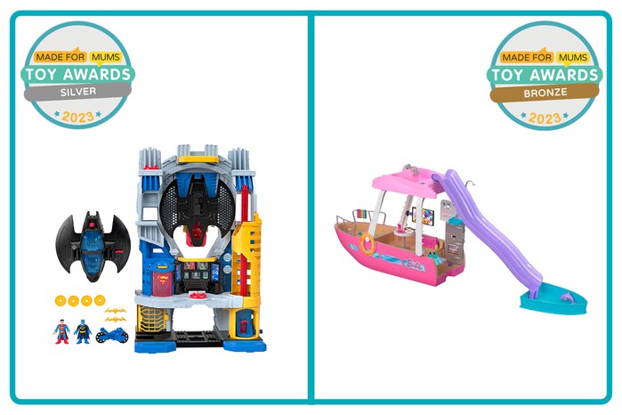 MadeForMums Toy Awards Silver Imaginext DC Super Friends Ultimate HQ Playset winner and Bronze winner 1589-Barbie Dream Boat Playset