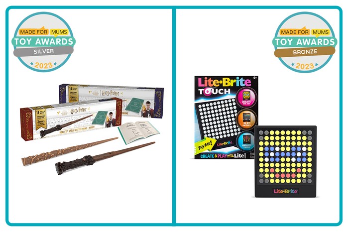 MadeForMums Toy Awards Silver winner Real FX Spell Master Wand and Bronze winner Lite-Brite Touch