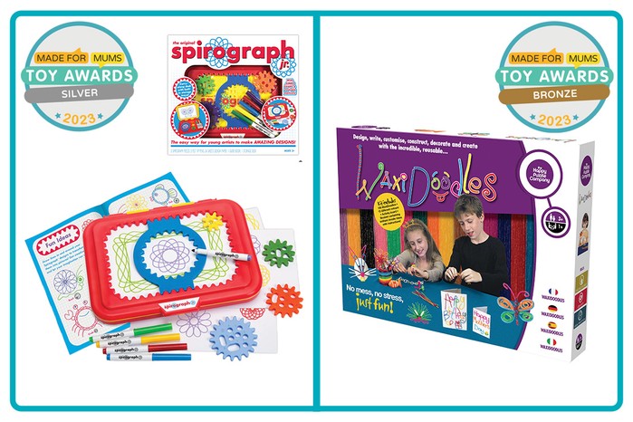 MadeForMums Toy Awards Silver winner Spirograph Junior and Bronze winner The Happy Puzzle Company WaxiDoodles