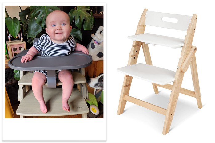 moji yippy highchair being tested