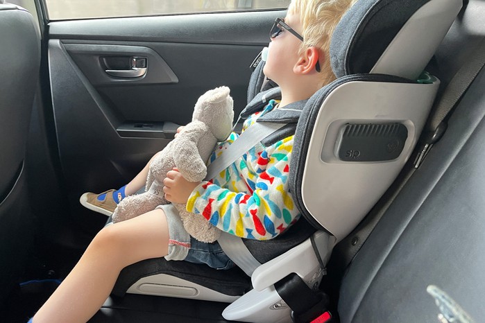 RyRy Scallop car seat tested with a toddler