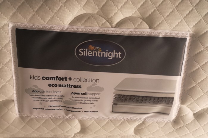 Silentnight Kids Comfort+ Collection mattress tag
