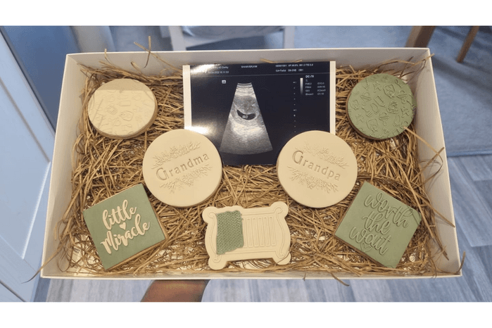 pregnancy announcement with biscuits