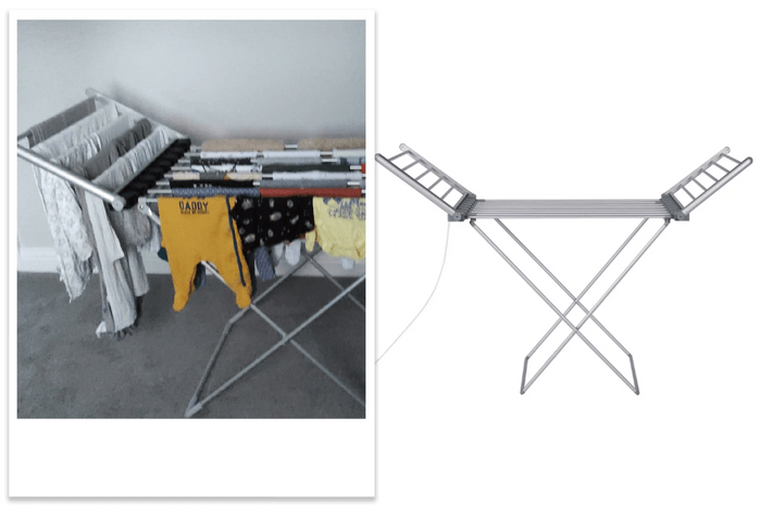 Argos Home Heated Electric Indoor Clothes Airer being tested