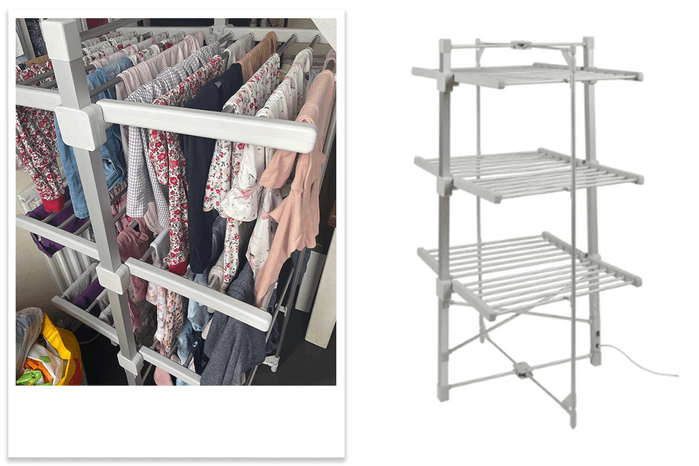 Dunelm 3-Tier Heated Airer being tested