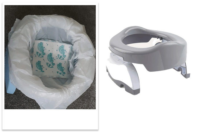 Potette Plus Convertible Travel Potty being tested